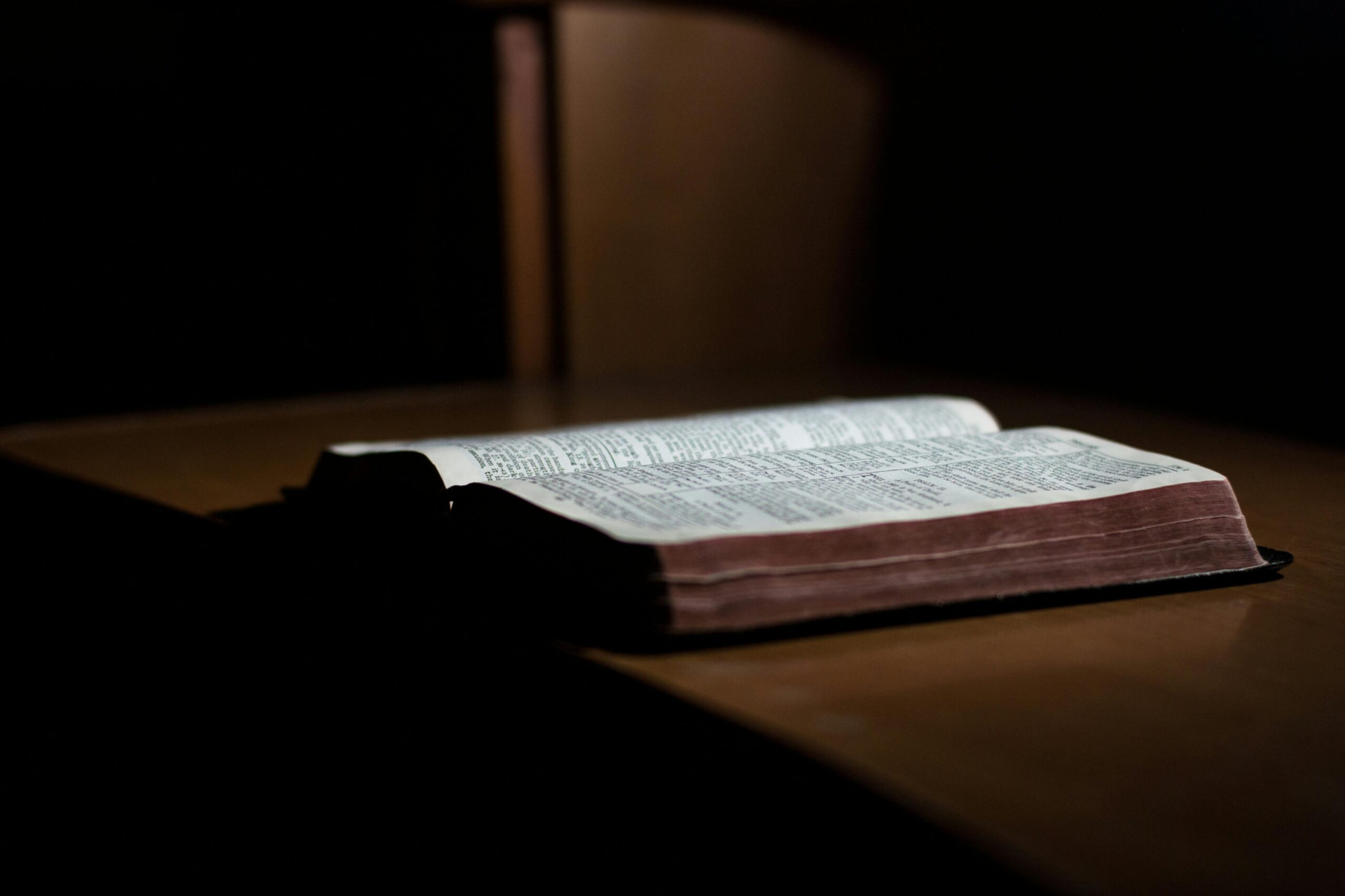 An open vintage Bible